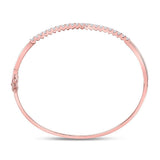 14kt Rose Gold Womens Round Diamond Bypass Bangle Bracelet 1.00 Cttw