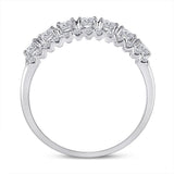 14kt White Gold Womens Round Diamond Classic Anniversary Band Ring 1.00 Cttw