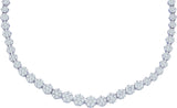 14kt White Gold Womens Round Diamond Flower Cluster Cocktail Necklace 10.00 Cttw