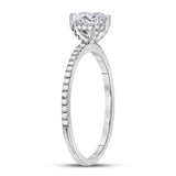 14kt White Gold Womens Round Diamond Solitaire Bridal Wedding Engagement Ring 1.00 Cttw (Certified)