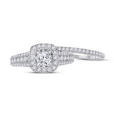 14kt White Gold Womens Round Diamond Bridal Wedding Engagement Ring Band Set 1-1/2 Cttw (Certified)