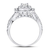 14kt White Gold Womens Princess Diamond Solitaire Bridal Wedding Engagement Ring 1.00 Cttw (Certified)