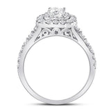 14kt White Gold Womens Princess Diamond Solitaire Bridal Wedding Engagement Ring 1-1/5 Cttw (Certified)