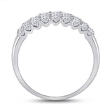 14kt White Gold Womens Round Diamond Anniversary Band Ring 1.00 Cttw