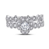 14kt Two-tone Gold Womens Round Diamond Bridal Wedding Engagement Ring Band Set 3/4 Cttw (Certified)