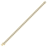 14kt Yellow Gold Womens Round Diamond Timeless Tennis Bracelet 5.00 Cttw
