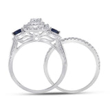 14kt White Gold Womens Princess Diamond Bridal Wedding Engagement Ring Band Set 1.00 Cttw (Certified)