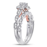 14kt Two-tone Gold Womens Round Diamond Bridal Wedding Engagement Ring Band Set 3/4 Cttw (Certified)
