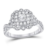 14kt White Gold Womens Princess Diamond Solitaire Bridal Wedding Engagement Ring 1.00 Cttw (Certified)