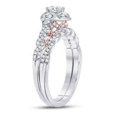 14kt Two-tone Gold Womens Round Diamond Bridal Wedding Engagement Ring Band Set 3/4 Cttw (Certified)