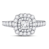 14kt White Gold Womens Princess Diamond Solitaire Bridal Wedding Engagement Ring 1-1/5 Cttw (Certified)