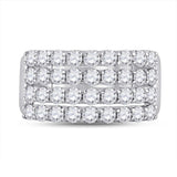 14kt White Gold Womens Round Diamond Anniversary Band Ring 2.00 Cttw