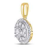 14kt Yellow Gold Womens Round Diamond Solitaire Fashion Pendant 1/2 Cttw
