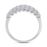 14kt White Gold Womens Round Diamond Anniversary Band Ring 2.00 Cttw