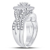 14kt Rose Gold Womens Round Diamond Bridal Wedding Engagement Ring Band Set 1.00 Cttw (Certified)