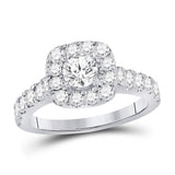 14kt White Gold Womens Round Diamond Solitaire Bridal Wedding Engagement Ring 1-1/2 Cttw (Certified)