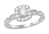 14kt Two-tone Gold Womens Round Diamond Solitaire Bridal Wedding Engagement Ring 3/4 Cttw (Certified)
