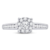 14kt White Gold Womens Round Diamond Solitaire Bridal Wedding Engagement Ring 1/2 Cttw