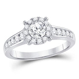14kt White Gold Womens Round Diamond Solitaire Bridal Wedding Engagement Ring 1.00 Cttw (Certified)