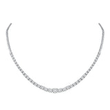 14kt White Gold Womens Round Diamond Graduated Cluster Tennis Necklace 2-1/3 Cttw