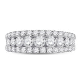 14kt White Gold Womens Round Diamond Anniversary Band Ring 2.00 Cttw
