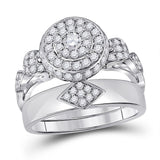 Womens Round Diamond Bridal Wedding Engagement Ring Band Set 1.00 Cttw