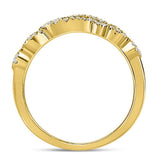 14kt Yellow Gold Womens Round Diamond 3-stone Band Ring 3/8 Cttw