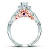 14kt Two-tone Gold Womens Round Diamond Bridal Wedding Engagement Ring Band Set 1.00 Cttw (Certified)