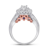 14kt Two-tone Gold Womens Round Diamond Bridal Wedding Engagement Ring Band Set 1.00 Cttw (Certified)