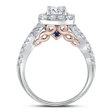 14kt Two-tone Gold Womens Round Diamond Bridal Wedding Engagement Ring Band Set 1-3/4 Cttw (Certified)