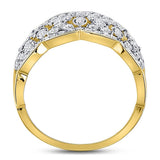 14kt Yellow Gold Womens Round Diamond Right Hand Band Ring 1-1/3 Cttw