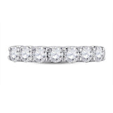 14kt White Gold Womens Round Diamond Classic Anniversary Band Ring 1.00 Cttw