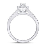 14kt White Gold Womens Oval Diamond Solitaire Bridal Wedding Engagement Ring 1/5 Cttw (Certified)