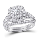 14kt Two-tone Gold Womens Round Diamond Bridal Wedding Engagement Ring Band Set 1.00 Cttw (Certified)