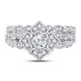 14kt Two-tone Gold Womens Round Diamond Bridal Wedding Engagement Ring Band Set 3/4 Cttw (Certified)
