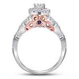 14kt Two-tone Gold Womens Round Diamond Bridal Wedding Engagement Ring Band Set 1.00 Cttw (Certified)