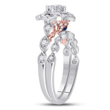 14kt Two-tone Gold Womens Round Diamond Bridal Wedding Engagement Ring Band Set 3/4 Cttw (Certified)