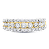 14kt Yellow Gold Womens Round Diamond Anniversary Band Ring 1.00 Cttw