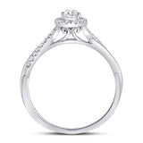 14kt White Gold Womens Pear Diamond Solitaire Bridal Wedding Engagement Ring 1/3 Cttw (Certified)