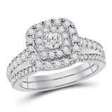 14kt Two-tone Gold Womens Round Diamond Bridal Wedding Engagement Ring Band Set 1.00 Cttw (Certified)