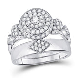 Womens Round Diamond Bridal Wedding Engagement Ring Band Set 1.00 Cttw