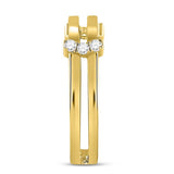 14kt Yellow Gold His & Hers Round Diamond Solitaire Matching Bridal Wedding Ring Band Set 1-1/2 Cttw
