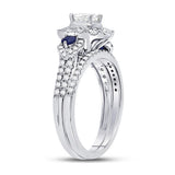 14kt White Gold Womens Princess Diamond Bridal Wedding Engagement Ring Band Set 1.00 Cttw (Certified)