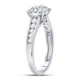 14kt White Gold Womens Round Diamond Solitaire Bridal Wedding Engagement Ring 1.00 Cttw (Certified)