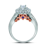 14kt Two-tone Gold Womens Round Diamond Bridal Wedding Engagement Ring Band Set 1.00 Cttw (Certified)