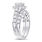 14kt White Gold Womens Round Diamond Bridal Wedding Engagement Ring Band Set 2.00 Cttw (Certified)