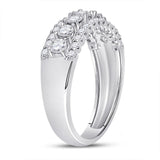 14kt White Gold Womens Round Diamond Classic Anniversary Band Ring 1.00 Cttw