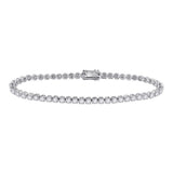 14kt White Gold Womens Round Diamond Timeless Tennis Bracelet 3.00 Cttw