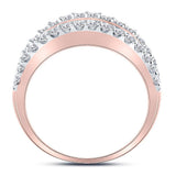 14kt Rose Gold Womens Round Brown Diamond Band Ring 1.00 Cttw