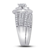 14kt White Gold Womens Round Diamond Bridal Wedding Engagement Ring Band Set 2.00 Cttw (Certified)